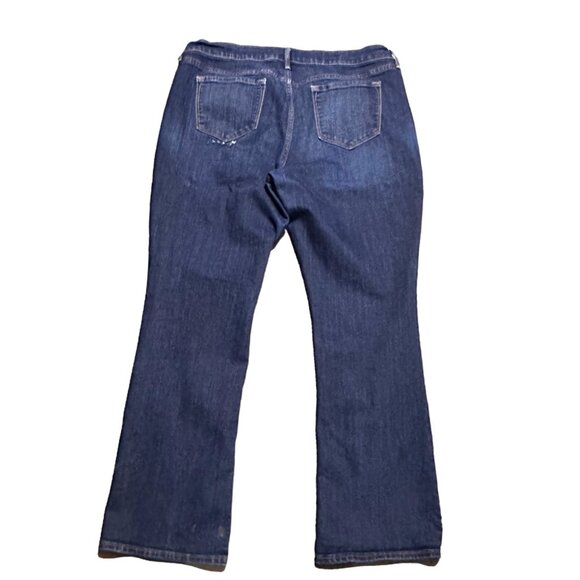 Womens Bootcut Jeans Size 16 Dark Wash Denim Mid-Rise Classic 5-Pocket Style - Picture 3 of 16